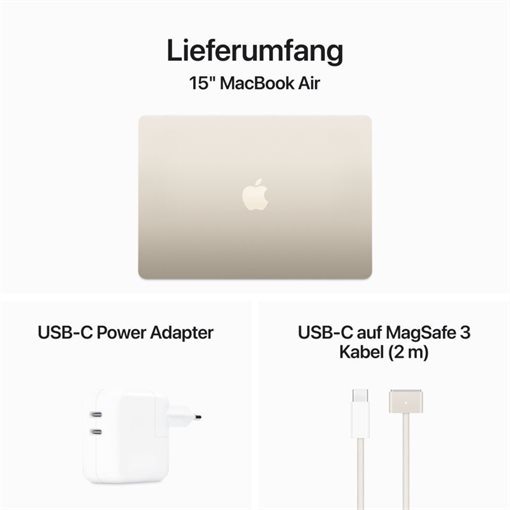 Apple MacBook Air M3 MXD33D/A 38,9cm 15,3Zoll 512GB 16GB RAM macOS