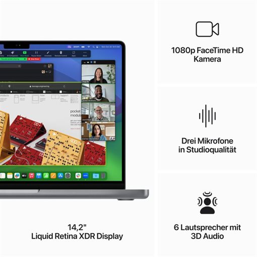 Apple MacBook Pro M3 10-Core GPU 8GB 1TB SSD 35,97cm 14,2Zoll Grau