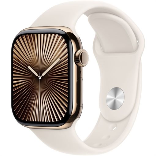 Apple Watch Series 10 Gold Titan Band: Starlight Größe S/M 64GB 42mm 4G