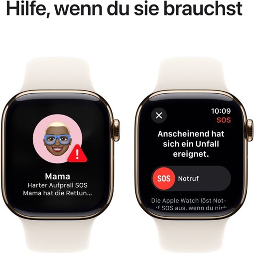 Apple Watch Series 10 Gold Titan Band: Starlight Größe S/M 64GB 42mm 4G
