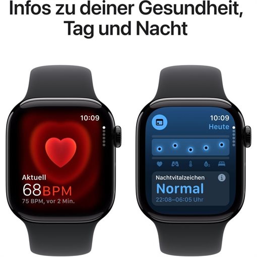 Apple Watch Series 10 Jet Black Alu Band: Schwarz Größe S/M 64GB 42mm 4G