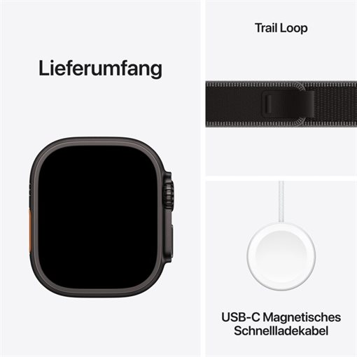 Apple Watch Ultra 3 Black Titanium Band:Black/charcoal Gr, S/M 64GB 49mm Apple Watch Ultra 3 Black Titanium Band:Black/charcoal Gr, S/M 64GB 49mm