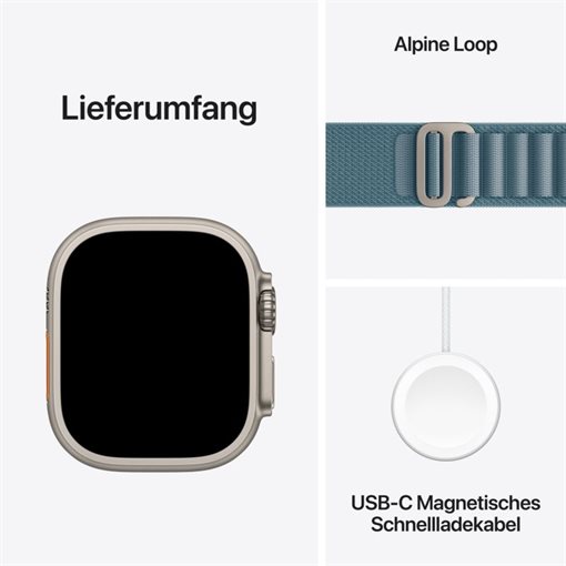 Apple Watch Ultra 3 Natürliches Titan Band:Hellblau Gr, M 64GB 49mm Apple Watch Ultra 3 Natürliches Titan Band:Hellblau Gr, M 64GB 49mm