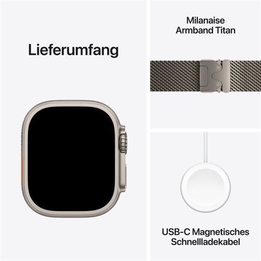 Apple Watch Ultra 3 Natürliches Titan Band:Natürlich Gr, M 64GB 49mm Apple Watch Ultra 3 Natürliches Titan Band:Natürlich Gr, M 64GB 49mm