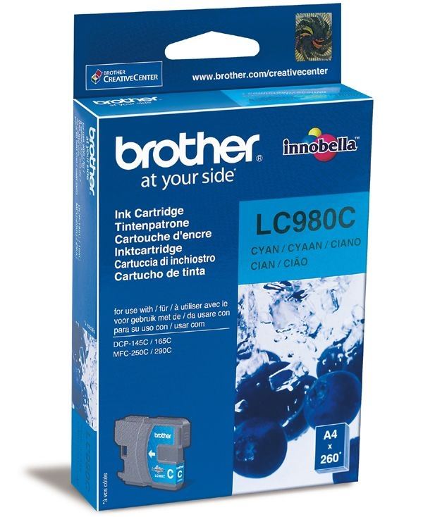 Brother Tinte cyan für DCP-145C, LC-980C