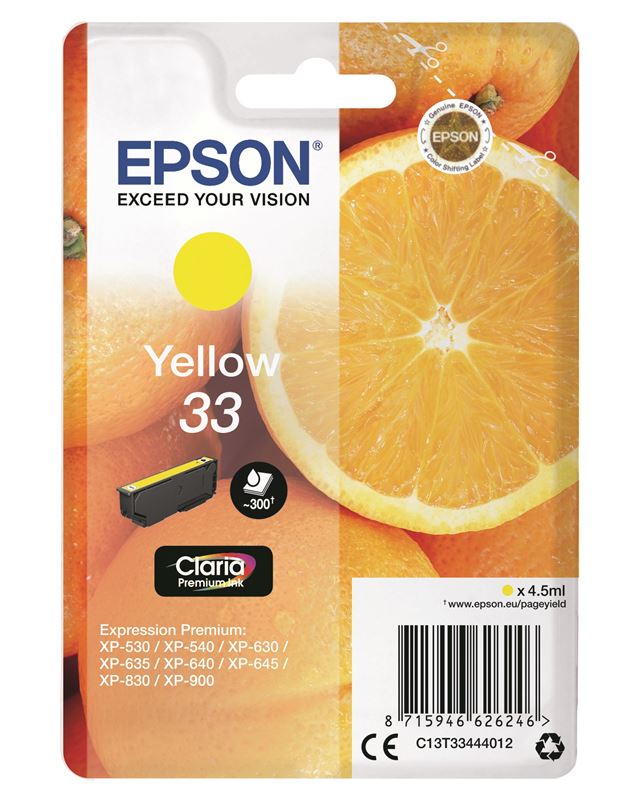 Epson Original - Tinte gelb - 33 Claria Epson Original - Tinte gelb - 33 Claria