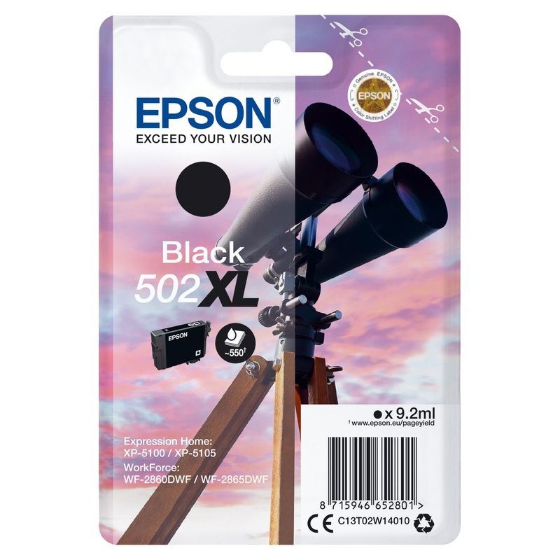 Epson Original 502XL Tinte schwarz - C13T02W14010