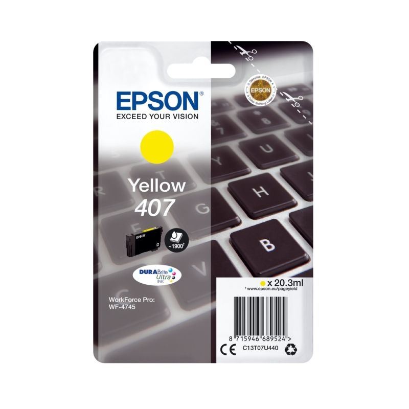 Epson Original Tinte gelb 407 - C13T07U440 Epson Original Tinte gelb 407 - C13T07U440