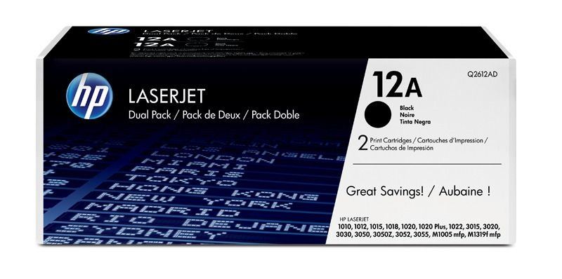 HP 12A original 2er-Pack Toner schwarz - Q2612AD HP 12A original 2er-Pack Toner schwarz - Q2612AD
