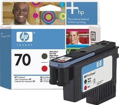 HP 70 Mattschwarz/rot DesignJet Druckkopf - C9409A