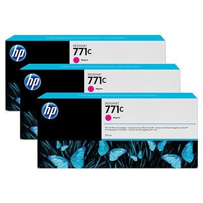 HP 771C original 3er-Pack Tinte magenta - B6Y33A