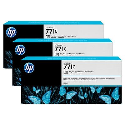 HP 771C original 3er-Pack Tinte schwarz - B6Y37A