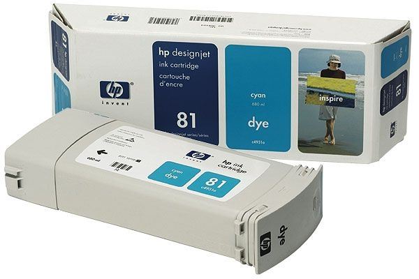HP 81 original Tinte cyan - C4931A