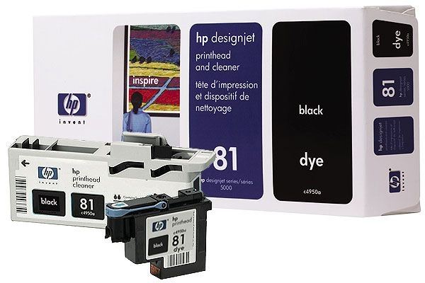 HP 81 schwarz Druckkopf und Druckkopfreiniger, farbstoffbasiert - C4950A HP 81 schwarz Druckkopf und Druckkopfreiniger, farbstoffbasiert - C4950A
