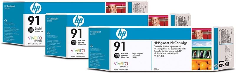 HP 91 original 3er-Pack Tinte schwarz - C9481A HP 91 original 3er-Pack Tinte schwarz - C9481A