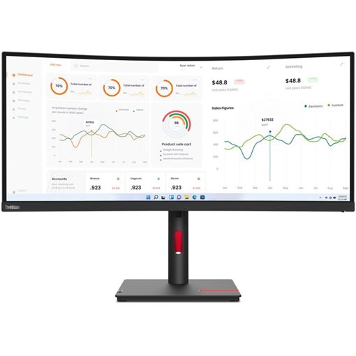 Lenovo ThinkVision T34w-30 86,4cm 34Zoll 3440 x 1440Pixel UWQHD