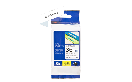 Brother Beschriftungsband  8mx36mm Schwarz  Weiß