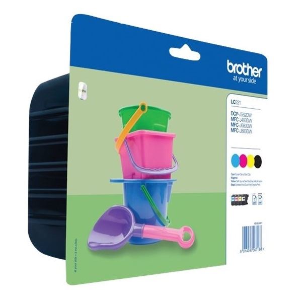Brother Original Tinte Multipack BK-C-M-Y LC221 - LC221VALBP