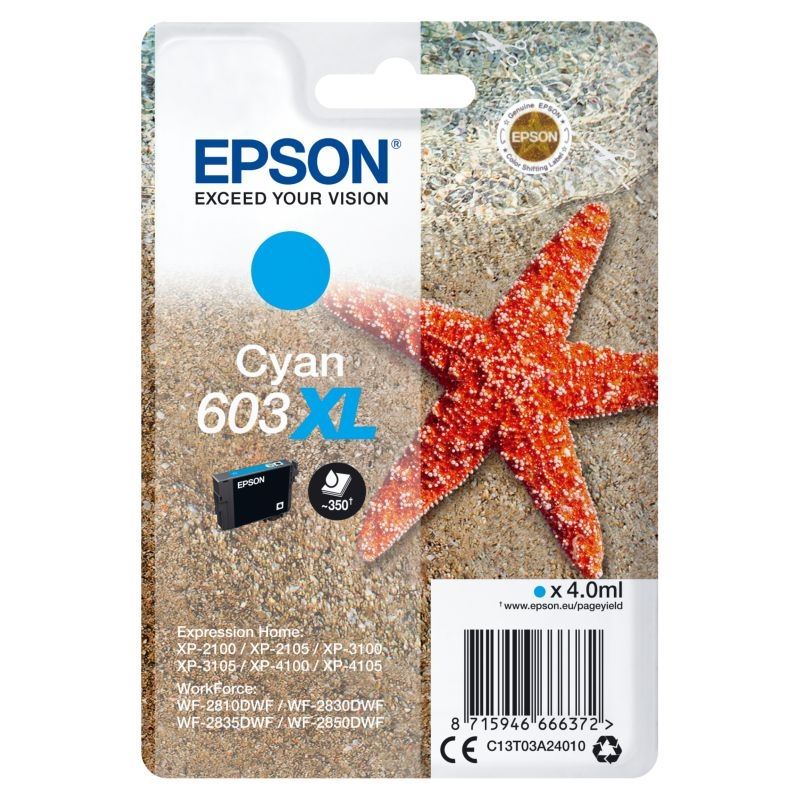 Epson Original XL Tinte cyan 603XL - C13T03A24010