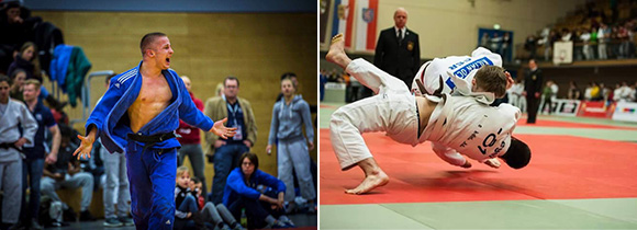 Il judoka Kilian Ochs durante un combattimento