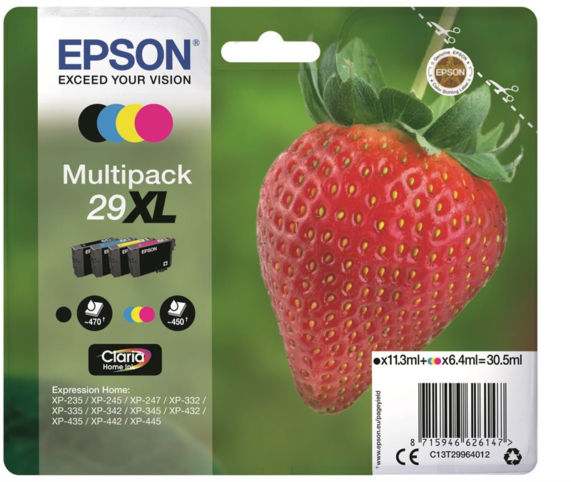 Epson Original - Tinte XL BK/C/M/Y - 29 Claria