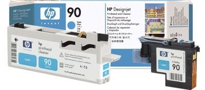 HP 90 cyan DesignJet Druckkopf und Druckkopfreiniger - C5055A HP 90 cyan DesignJet Druckkopf und Druckkopfreiniger - C5055A