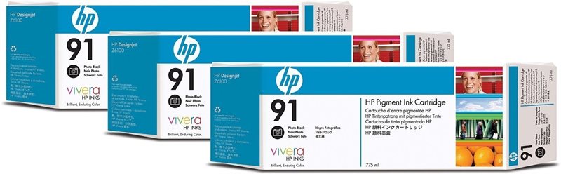 HP 91 original 3er-Pack Tinte schwarz - C9481A HP 91 original 3er-Pack Tinte schwarz - C9481A