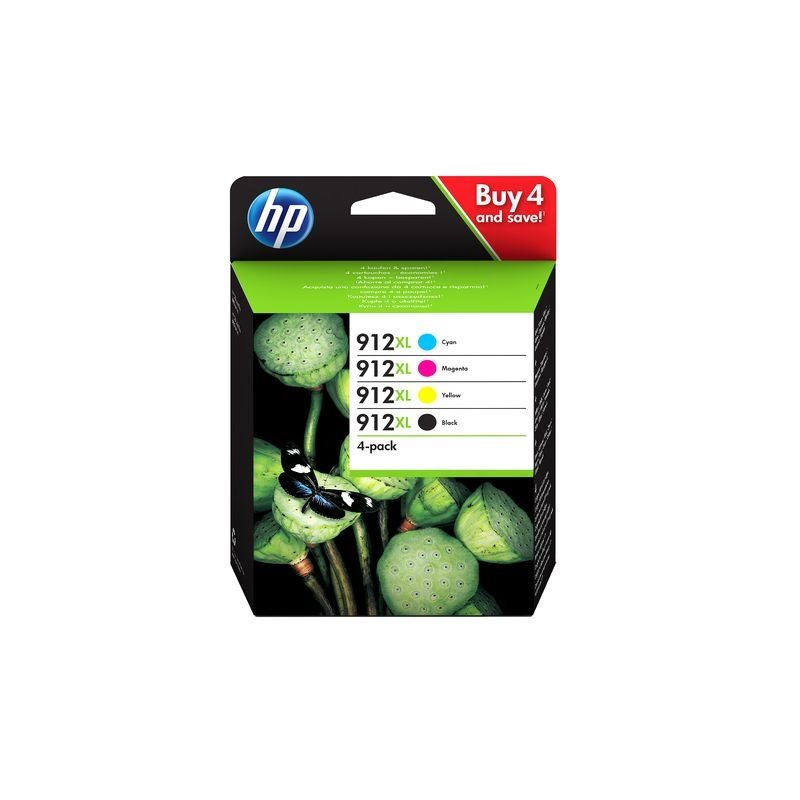 HP originale 912XL inchiostro multi-bkcmy pack di 4 - 3YP34AE HP originale 912XL inchiostro multi-bkcmy pack di 4 - 3YP34AE