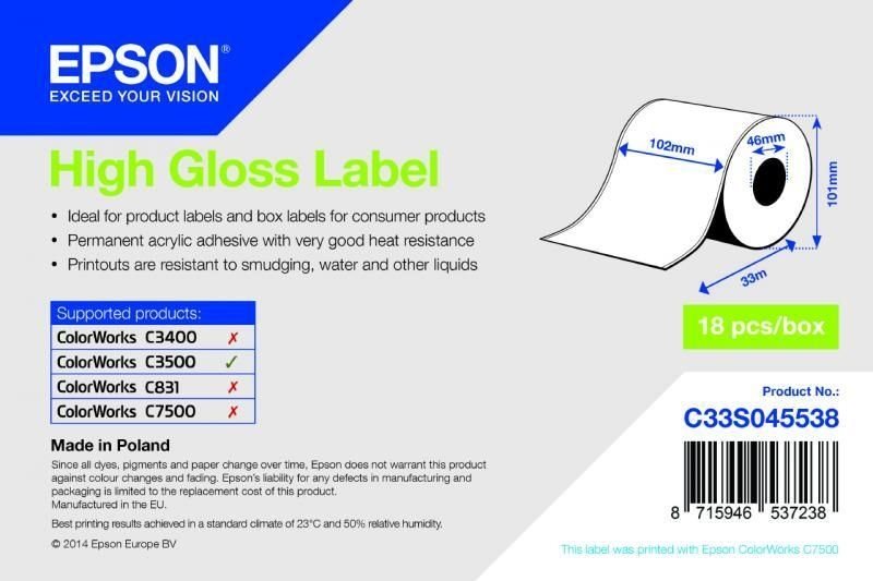 High Gloss Label - Continuous Roll - C33S045538