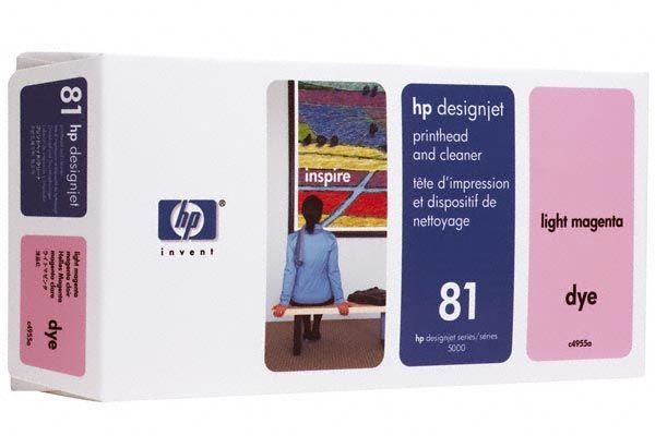 Cabezal de luz HP 81 magenta y limpiador de cabezales de impresión - C4955A