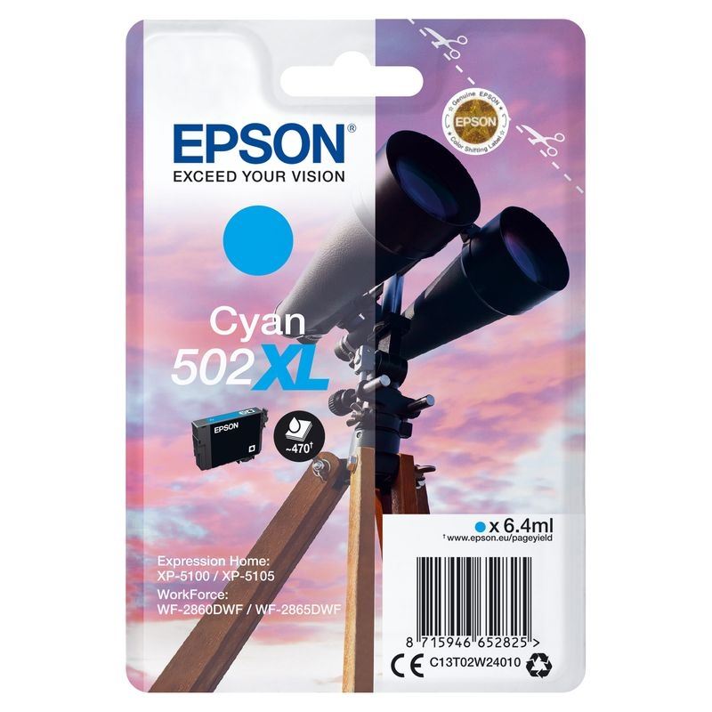 Epson original 502XL  tinta cian - C13T02W24010