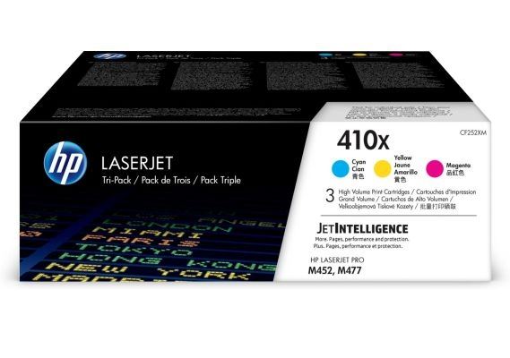 HP 410X tóner original HC cian, magenta, amarillo - CF252XM