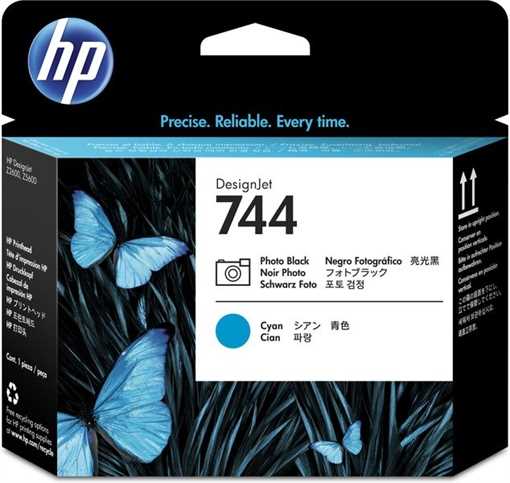 HP Original - Cabezal cian / foto negro