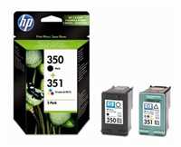 HP 350 / 351 original 2-pack tinta negra, cian, magenta, amarilla - SD412EE