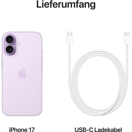 Apple iPhone 17 MG6U4ZD/A 512GB Lavendel 16cm 6,3Zoll 5G