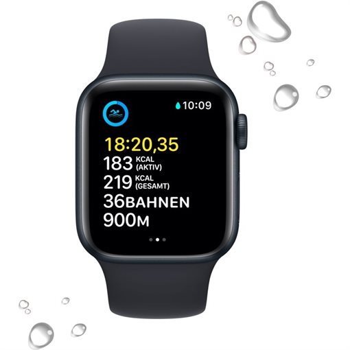 Apple Watch SE G2 Midnight Alu Band: Midnight Größe S/M 32GB 40mm