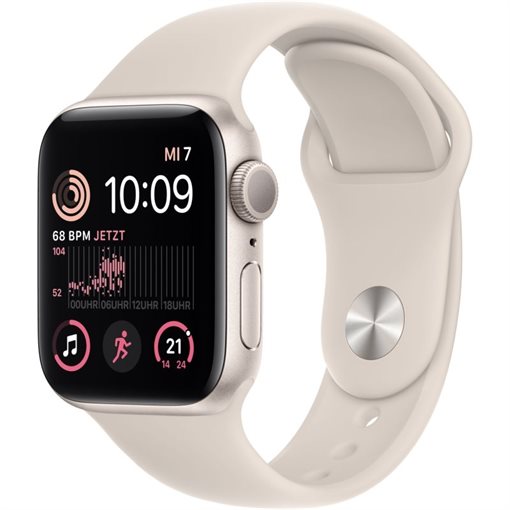 Apple Watch SE G2 Starlight Alu Band: Starlight Größe M/L 32GB 44mm