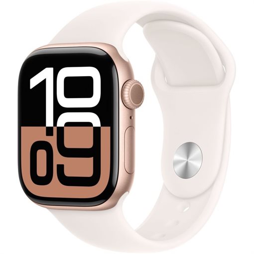 Apple Watch Series 10 Alu, Roségold Band: Hellrosa Größe S/M 64GB 42mm