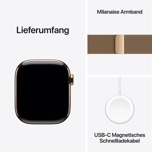 Apple Watch Series 10 Gold Titan Band: Gold 64GB 42mm 4G