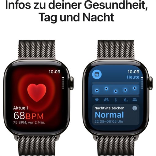 Apple Watch Series 10 Schiefertitan Band: Schiefer Größe S/M 64GB 46mm 4G
