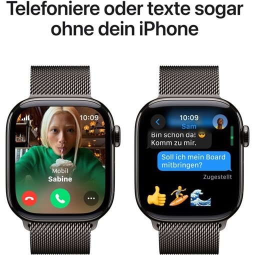 Apple Watch Series 10 Schiefertitan Band: Schiefer Größe S/M 64GB 46mm 4G