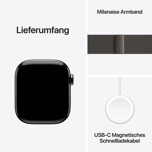 Apple Watch Series 10 Schiefertitan Band: Schiefer Größe S/M 64GB 46mm 4G