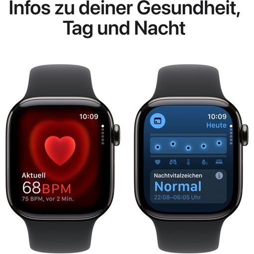 Apple Watch Series 10 Schiefertitan Band: Schwarz Größe M/L 64GB 46mm 4G