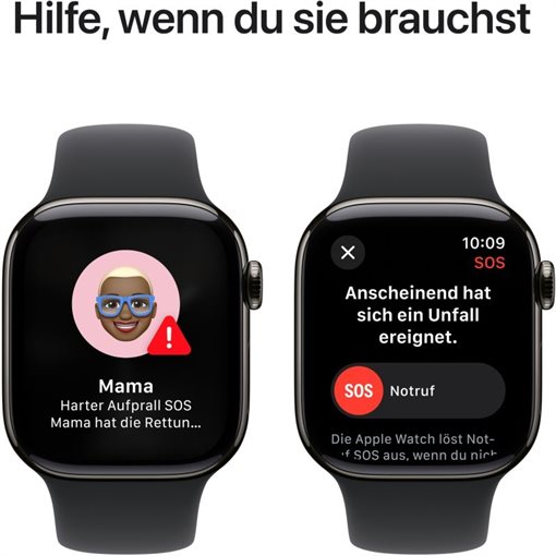 Apple Watch Series 10 Schiefertitan Band: Schwarz Größe M/L 64GB 46mm 4G