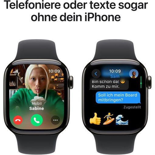 Apple Watch Series 10 Schiefertitan Band: Schwarz Größe S/M 64GB 42mm 4G