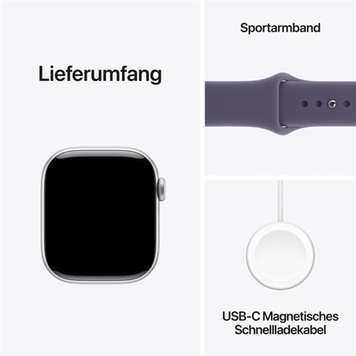 Apple Watch Series 11 Alu, Silber Band:Purple fog Gr, S/M 64GB 46mm LTE