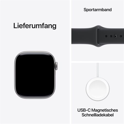 Apple Watch Series 11 Space grau Alu Band:Schwarz Gr, S/M 64GB 42mm GPS