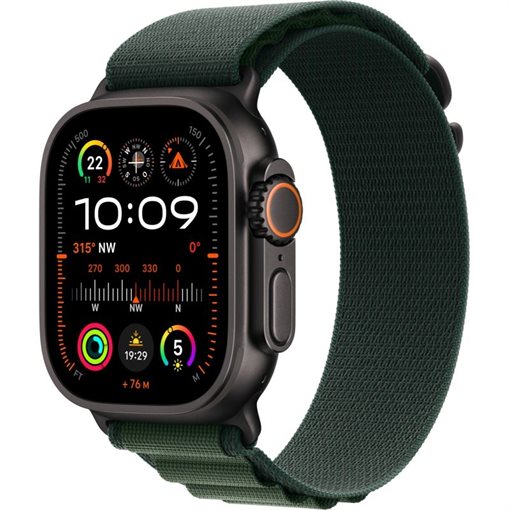 Apple Watch Ultra 2 Black Titanium Band: Dunkelgrün Größe M 64GB 49mm 4G