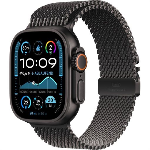 Apple Watch Ultra 2 Black Titanium Band: Schwarz Größe M 64GB 49mm 4G