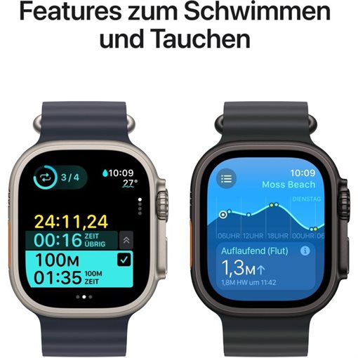 Apple Watch Ultra 2 Black Titanium Band: Schwarz Größe M 64GB 49mm 4G